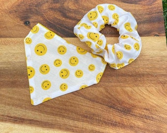 Smiley Faces - Pet Bandanas and Matching Scrunchies *SALE*