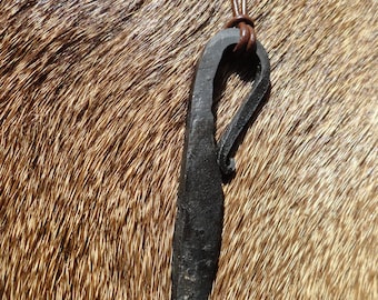 Hand forged knife necklace pendant