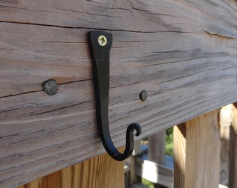 Hand forged "J" hooks, made from recycled nails!