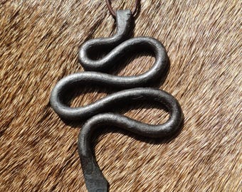 Hand forged serpent necklace