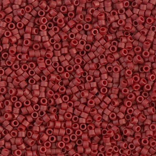 DB0378 Matte Opaque Brick Red Glazed Luster Miyuki Delica Bead | Size 11/0 | 3 Inch Tube