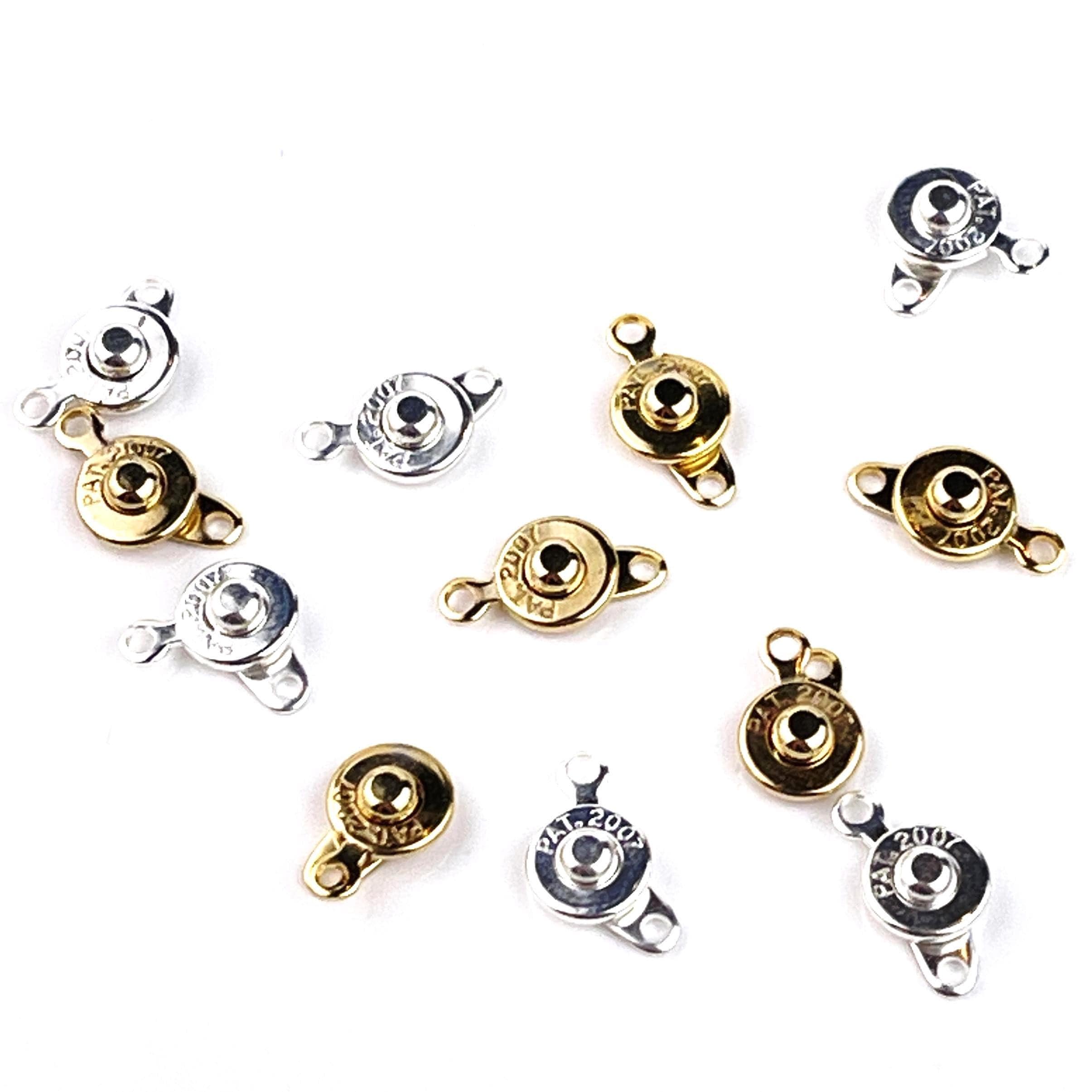 newsweetspot アクセサリー 6mm Patented Ball & Socket Snap Clasps, Silver and Gold Finishes