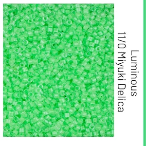 DB2040 Lichtgevende mintgroene Miyuki Delica kraal | Maat 11/0 | | Japanse zaadkralen | Benodigdheden voor kralenweven en kralenwerk