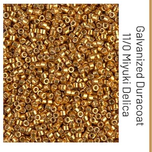 DB1833 Duracoat Galvanized Yellow Gold Miyuki Delica Bead | Size 11/0 | Japanese Seed Beads | Beadweaving & Beadwork Supply