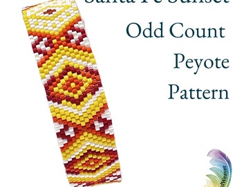 Santa Fe Sunset Pattern | Odd Count Peyote Bracelet | Pattern Only