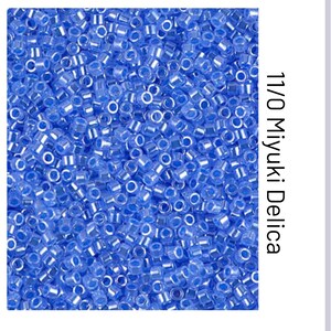 DB0240 Dark Sky Blue Lined Luster Miyuki Delica Bead | Size 11/0 | Japanese Seed Beads | Perfect Beads for Bead weaving