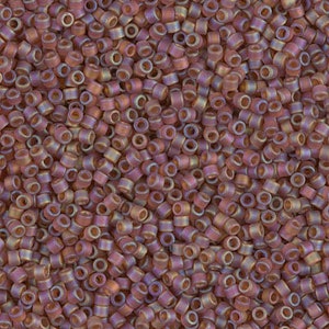 DB0853 Matte Transparent Dark Topaz AB Miyuki Delica Bead | Size 11/0 | Japanese Seed Beads | Beadweaving & Beadwork Supply