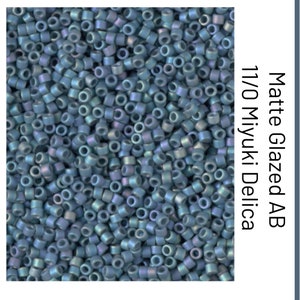 DB2316 Matte Opaque Moody Blue Glazed AB Miyuki Delica Bead | Size 11/0 | Japanese Seed Beads | Beadweaving & Beadwork Supply