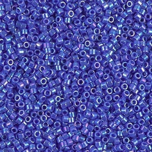 DB1578 Opaque Cyan Blue Luster AB Miyuki Delica Bead | Size 11/0 | Japanese Seed Beads | Beadweaving & Beadwork Supply