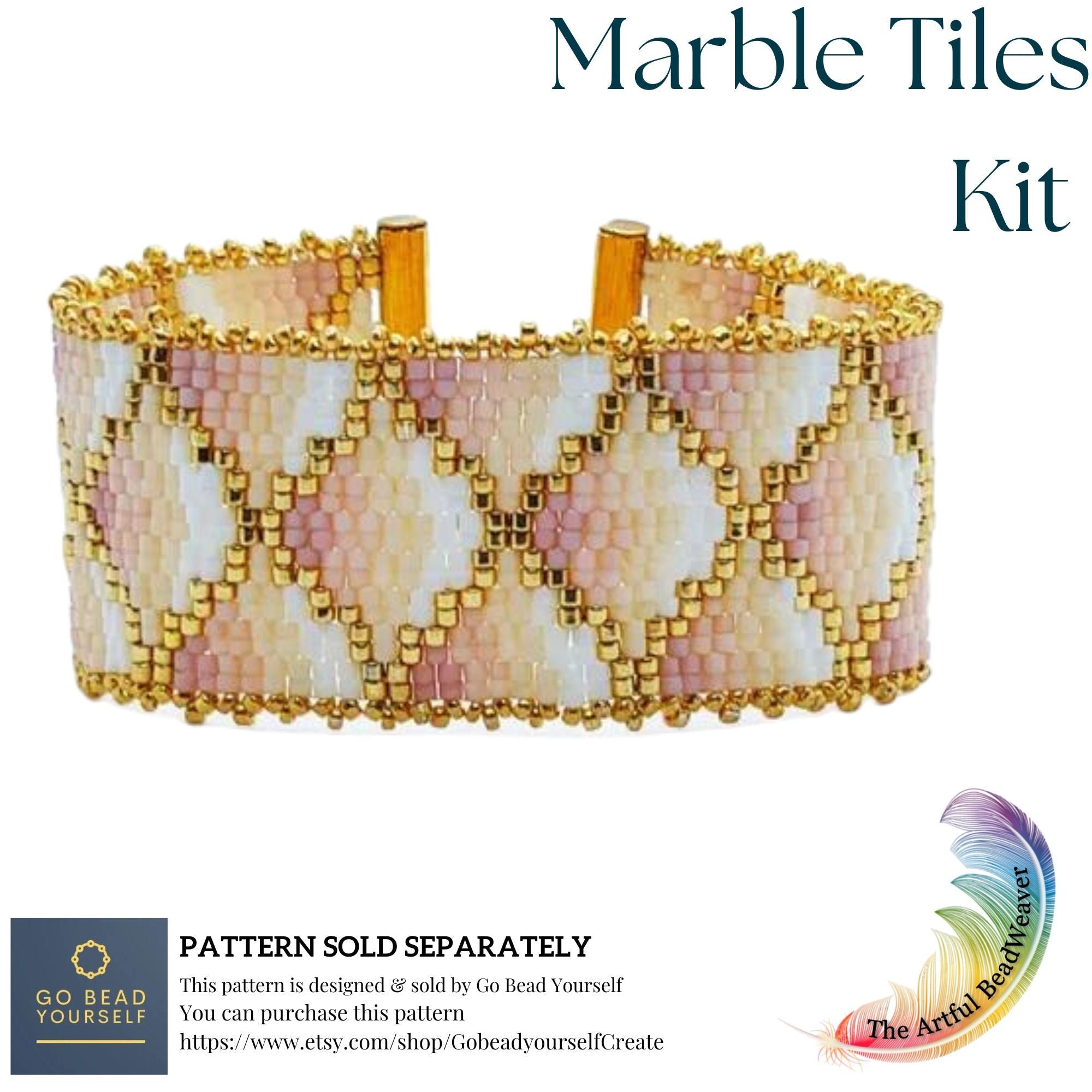 Marble Tiles Peyote Bracelet Kit Pattern Sold Separately 