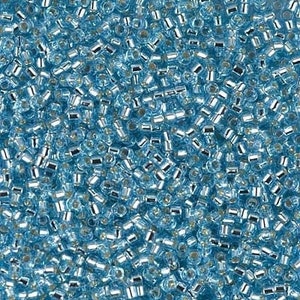 DB0044 Silverlined Aqua Miyuki Delica Bead | Size 11/0 | Japanese Seed Beads | Beadweaving & Beadwork Supply