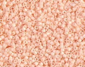 DB1492 Opaque Light Peach Miyuki Delica Bead | Size 11/0 | Japanese Seed Beads | Beadweaving & Beadwork Supply