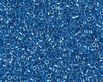 DB0920 Sparkling Cerulean Blue Lined Crystal Size 11/0 Miyuki Delica Beads - 5 Grams
