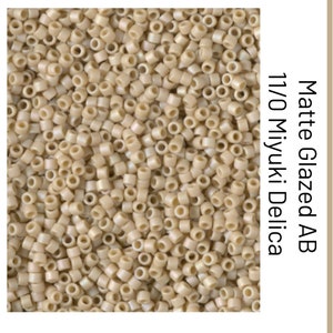 DB2301 Matte Opaque Ivory Glazed AB Miyuki Delica Bead | Size 11/0 | 3 Inch Tube  | Japanese Seed Beads | Beadweaving & Beadwork Supply