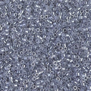 DB0242 Silver Gray Lined Luster Miyuki Delica Bead | Size 11/0 | Japanese Seed Beads | Beadweaving & Beadwork Supply