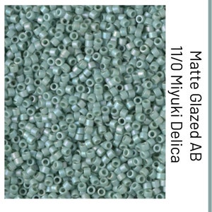 DB2313 Matte Opaque Celadon Glazed AB Miyuki Delica Bead | Size 11/0 | Japanese Seed Beads | Beadweaving & Beadwork Supply