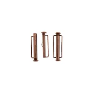 Antique Copper BeadSmith Slide Bar Clasp with Bar Loops | Slide Tube Clasps, with Bar Loops