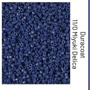 DB2143 Duracoat Opaque Dyed Opaque Navy Miyuki Delica Bead | Size 11/0 | Japanese Seed Beads | Beadweaving & Beadwork Supply