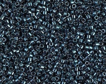 DB0451 Galvanized Nickel Plated Dark Steel Blue Miyuki Delica Bead | Size 11/0 | Japanese Seed Beads | Beadweaving & Beadwork Supply