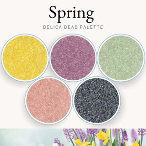 Miyuki Delica Japanese Seed Bead Bead Set | Color Palette | Bead weaving Variety Pack | Beading Starter Kit | Spring
