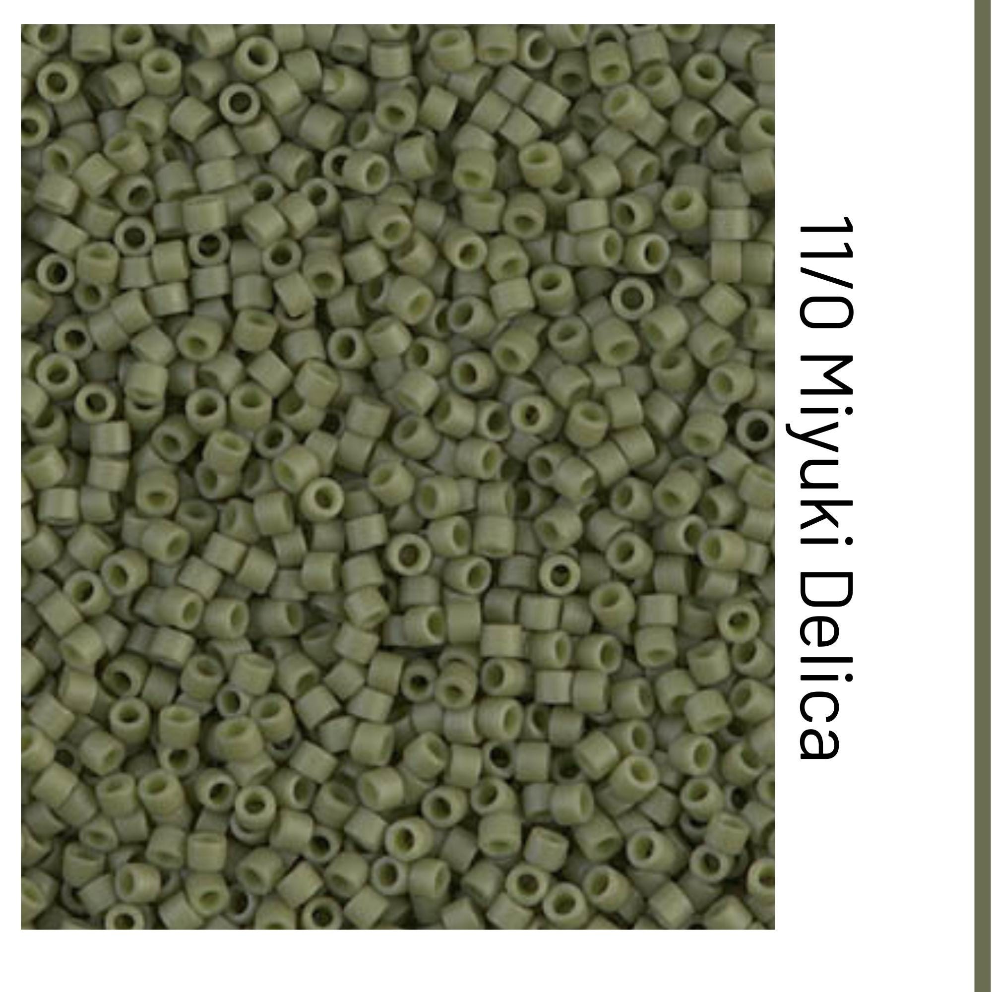 DB0391 Matte Opaque Olive Glazed Luster Miyuki Delica Bead | Size 11/0 | Japanese Seed Beads | Beadweaving & Beadwork Supply