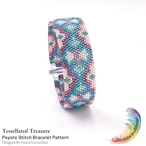Tessellated Treasure Odd Count Peyote Bracelet Pattern | Geometric Art Deco Design