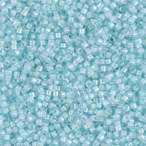 DB0078 Aqua Mist Lined Crystal Luster Miyuki Delica Bead | Size 11/0 | Japanese Seed Beads | Beadweaving & Beadwork Supply