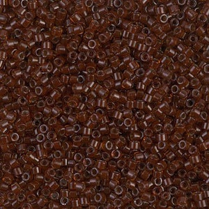 DB1392 Silverlined Dark Topaz Rootbeer Miyuki Delica Bead | Size 11/0 | Japanese Seed Beads | Beadweaving & Beadwork Supply
