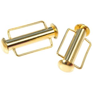 Gold Plated BeadSmith Slide Bar Clasp with Bar Loops | Slide Tube Clasps, with Bar Loops