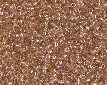 DB0901 Sparkling Honey Beige Lined Crystal Miyuki Delica Bead | Size 11/0 | Japanese Seed Beads | Beadweaving & Beadwork Supply