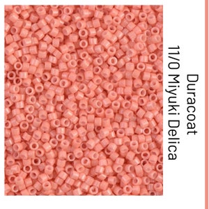 DB2112 Duracoat Opaque Dyed Dark Salmon Pink Miyuki Delica Bead | Size 11/0 | Japanese Seed Beads | Beadweaving & Beadwork Supply