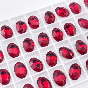 10 x 14 mm Light Siam Oval Form Kristalle