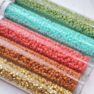 Miyuki Delica Japanese Seed Bead Bead Set | Color Palette | Bead weaving Variety Pack | Beading Starter Kit | Gilded Spring