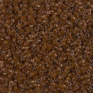 DB1393 Silverlined Dark Topaz Amber Miyuki Delica Bead | Size 11/0 | Japanese Seed Beads | Beadweaving & Beadwork Supply