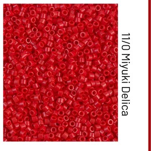 DB0723 Opaque Red Miyuki Delica Bead | Size 11/0 | Japanese Seed Beads | Beadweaving & Beadwork Supply