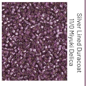 DB2169 Duracoat Silver Lined Dyed Lilac Miyuki Delica Bead | Size 11/0 | Japanese Seed Beads | Beadweaving & Beadwork Supply