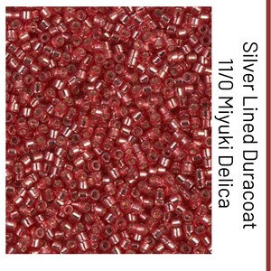 DB2152 Duracoat Dyed Silverlined Light Watermelon Miyuki Delica Bead | Size 11/0 | Japanese Seed Beads | Beadweaving & Beadwork Supply