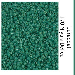 DB2127 Duracoat Opaque Dyed Spruce Green Miyuki Delica Bead | Size 11/0 | Japanese Seed Beads | Beadweaving & Beadwork Supply