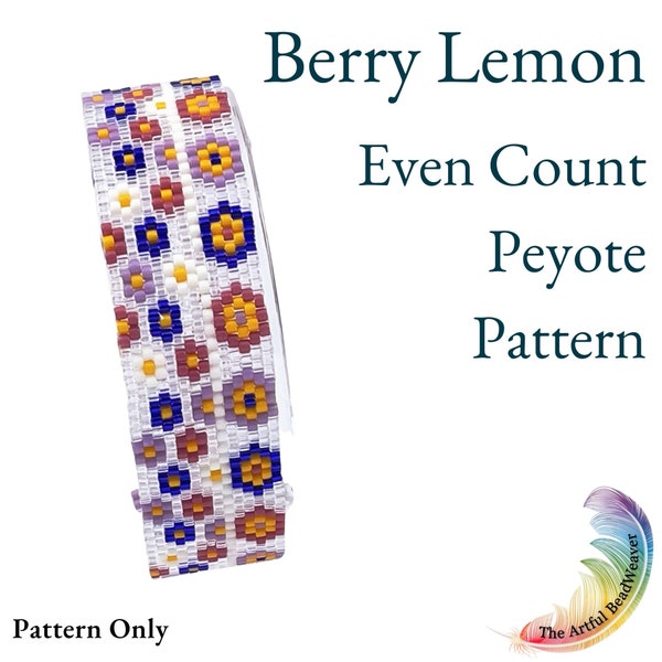Berry Lemon Even Count Peyote Bracelet Pattern