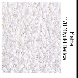 DB0351 Matte White AB Miyuki Delica Bead | Size 11/0 | Japanese Seed Beads | Beadweaving & Beadwork Supply