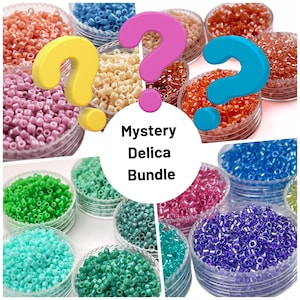 Set di perline Miyuki Delica Mystery Bundle da 10 colori / Set di perline 11/0 / Kit di avviamento per perline / Forniture per tessitura e lavorazione di perline