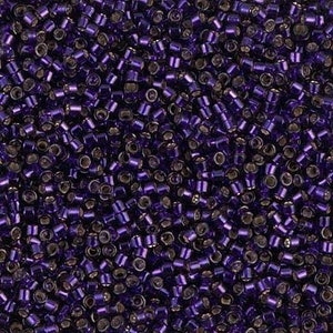 DB0609 Silver Lined Dyed Dark Purple Miyuki Delica Bead | Size 11/0 | Japanese Seed Beads | Beadweaving & Beadwork Supply