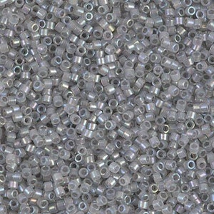 DB1770 Sparkling Pewter Lined Opal Luster Miyuki Delica Bead | Size 11/0 | Japanese Seed Beads | Beadweaving & Beadwork Supply