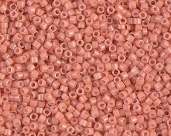 DB1363 Dyed Opaque Peach Miyuki Delica Bead | Size 11/0 | 3 Inch Tube (about 7 Grams)