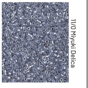 DB0242 Silver Gray Lined Luster Miyuki Delica Bead | Size 11/0 | Japanese Seed Beads | Beadweaving & Beadwork Supply