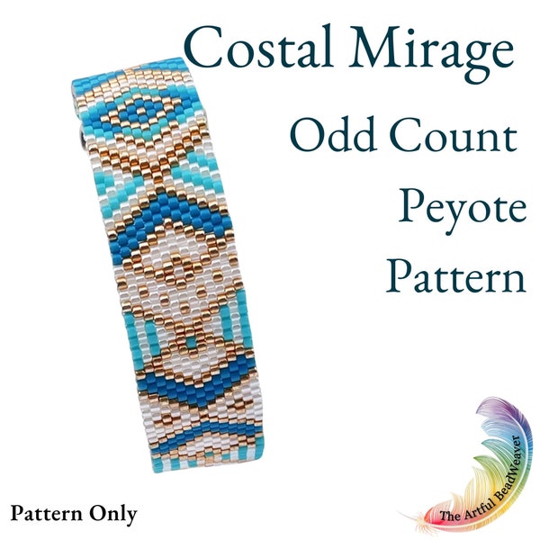 Costal Mirage Odd Count Peyote Bracelet | Pattern Only