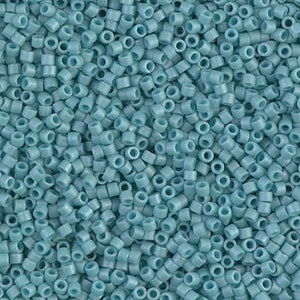 DB0375 Matte Opaque Turquoise Glazed Luster Miyuki Delica Bead | Size 11/0 | 3 Inch Tube (about 7 Grams)