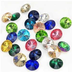 18mm Rivoli Crystal Rivoli Crystal | Round Crystal | Point back Crystal | Bulk Rhinestone | MC Crystal | Multiple Colors | 10pcs
