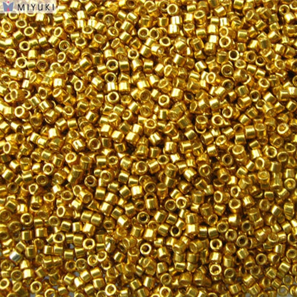 DB1832 Duracoat Galvanized Gold Miyuki Delica Bead | Size 11/0 | Japanese Seed Beads | Beadweaving & Beadwork Supply