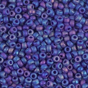 08-414FR Matte Opaque Cobalt AB Miyuki Seed Bead | Size 08/0 | Japanese Seed Beads | Beadweaving & Beadwork Supply | 8 Grams